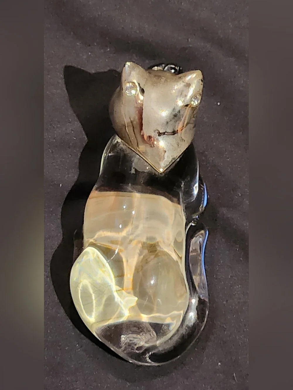 Lenox Pave Jewel Collection Lead Crystal Cat Rhinestones Germany *See Pics*